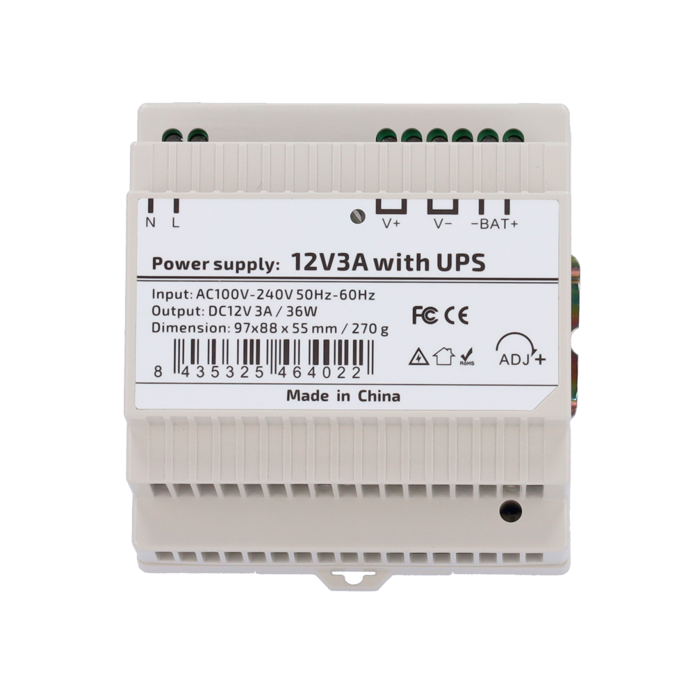DC12V3A-DIN-UPS-P